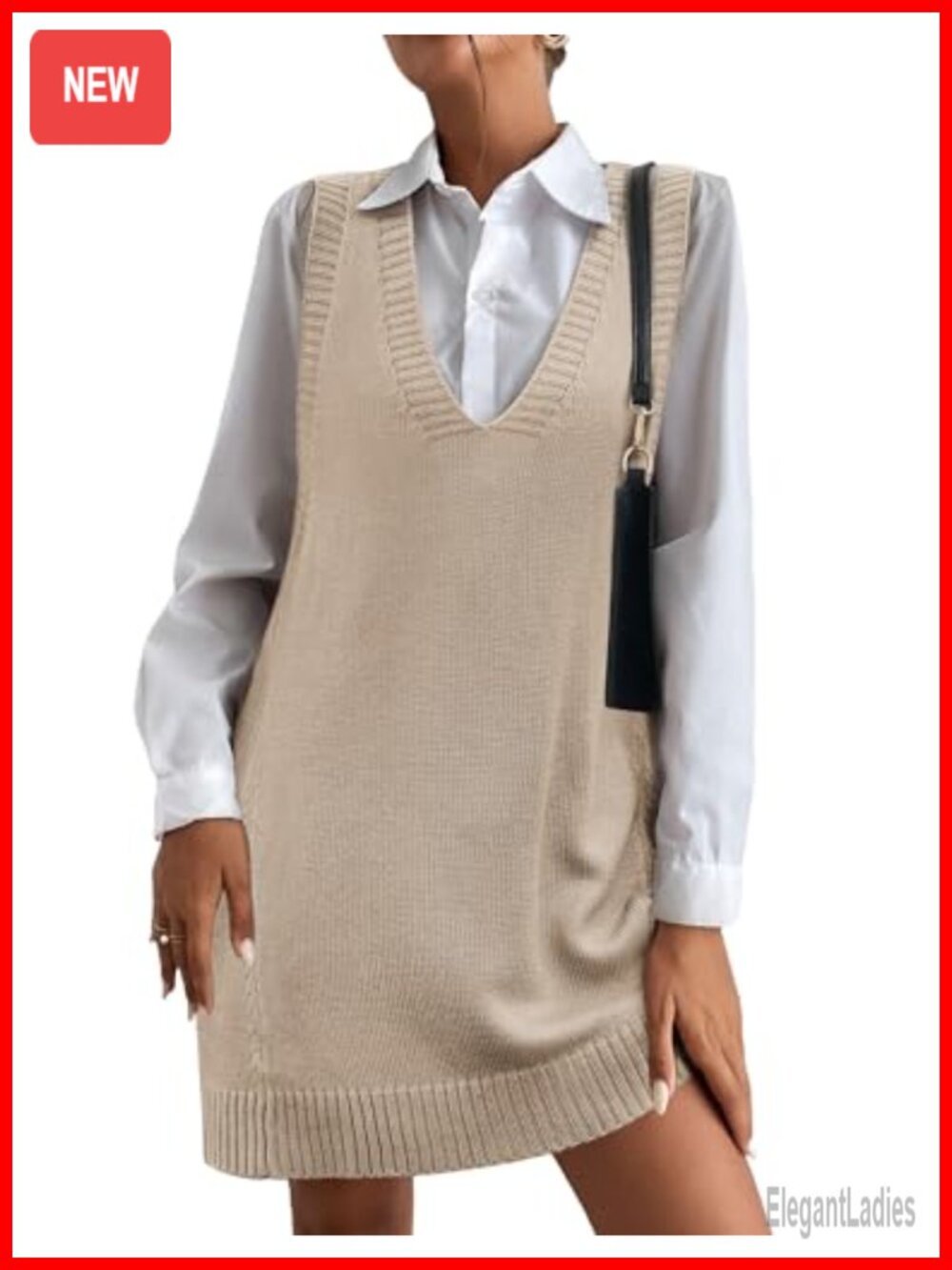Oversized V Neck Sleeveless Cable Knit Sweater Vest Tunic with Pockets